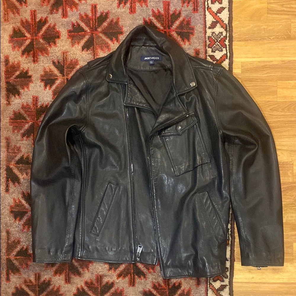 Jack & Jones Black Leather Jacket